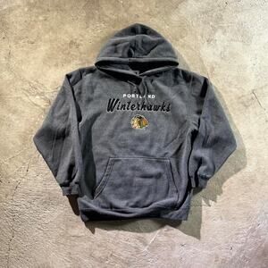Grey Portland Winterhawks Embroidered Logo Hoodie